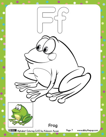 F Is For Frog  Coloring Page